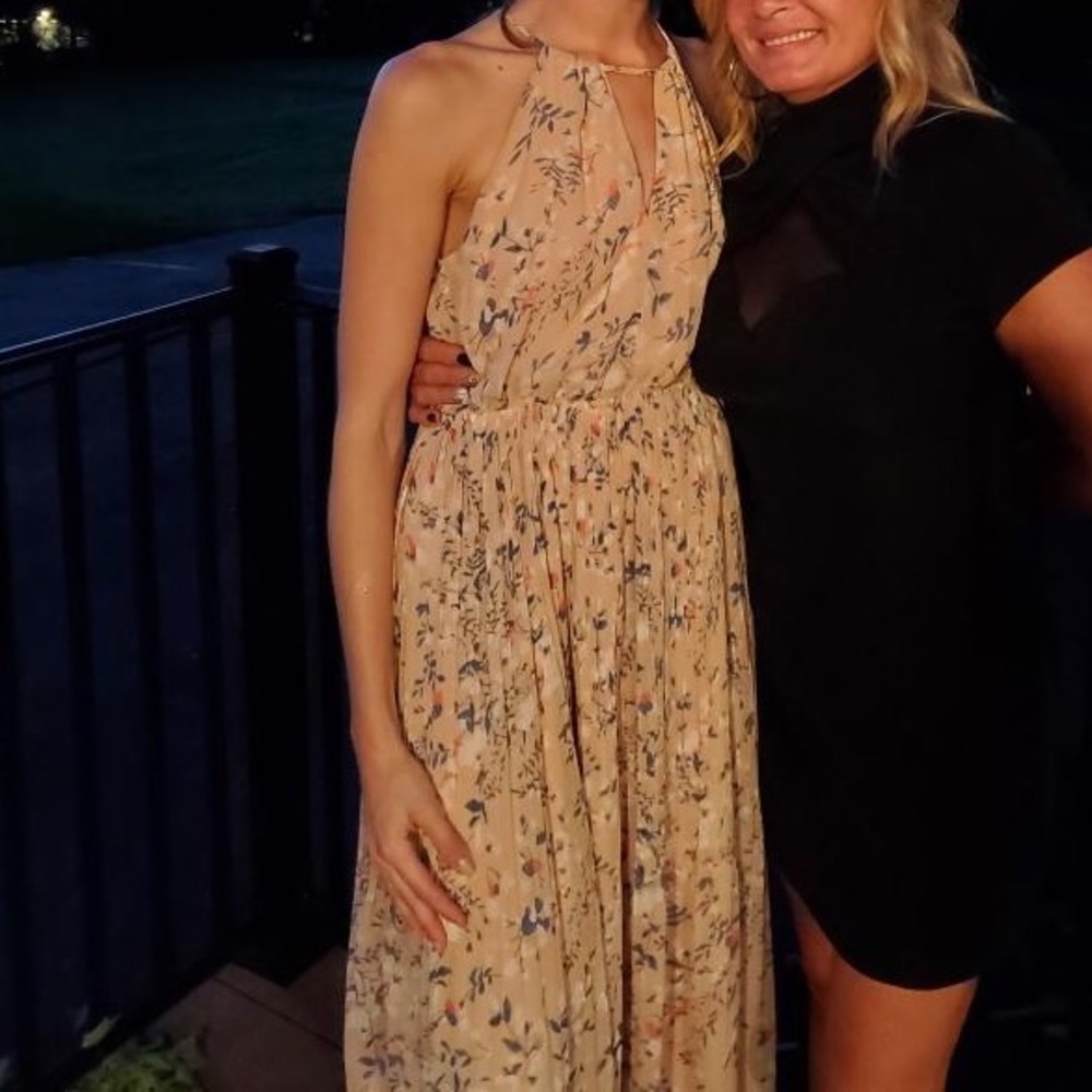 Halter keyhole midi dress